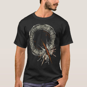 Camiseta Anillo Gráfico Deteriorado con Picos de Mordisco