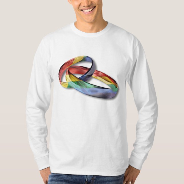 Camiseta Anillos Bodas del arcoiris para la igualdad matrim (Anverso)