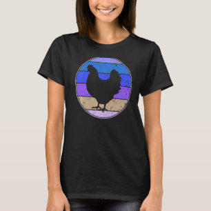 Camiseta Anim de la granja de la silueta de pollo de época