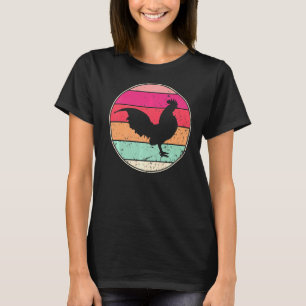 Camiseta Anim de la granja de la silueta de pollo de época 