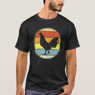 Camiseta Anim de la granja de la silueta de pollo de época