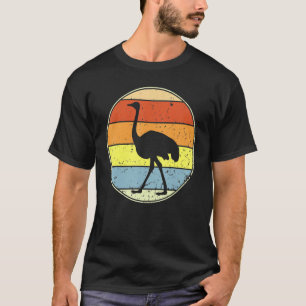 Camiseta Anim de pájaro silhouette de avestruz retro de ave