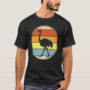 Camiseta Anim de pájaro silhouette de avestruz retro de ave