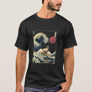 Camiseta Anim de surf divertido de la ola de Kanagawa japon