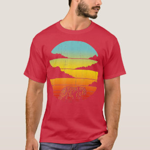 Camiseta Anim del zoológico mamífero Sunset de Tigre Retro 