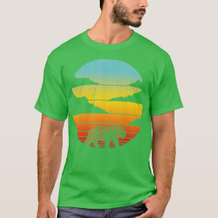 Camiseta Anim del zoológico mamífero Sunset de Tigre Retro