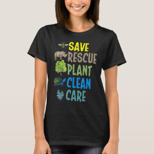 Camiseta Anima de la tortuga de cuidado limpio de la planta