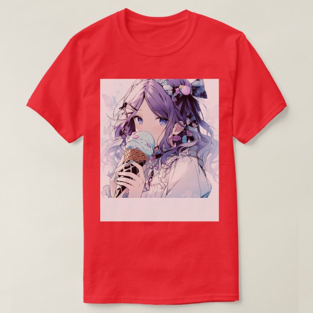 Camiseta Animación con chica de helados (Diseño del anverso)