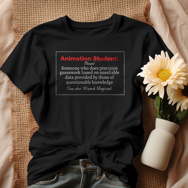 Camiseta Animación Definición divertida de estudiante (Subido por el creador)