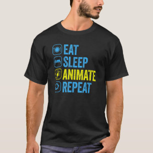 Camiseta Animación Eat Sleep Repeat Animator Animation Grap