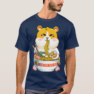 Camiseta Animación japonesa Cute kawaii ramen hamster -