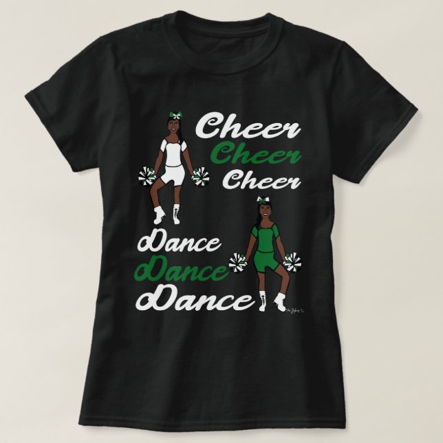 Camiseta animada/ bailarina (Blanco verde) (Diseño del anverso)