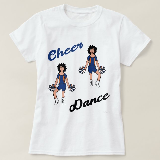 Camiseta animada/ bailarina (Oranger azul) (Diseño del anverso)