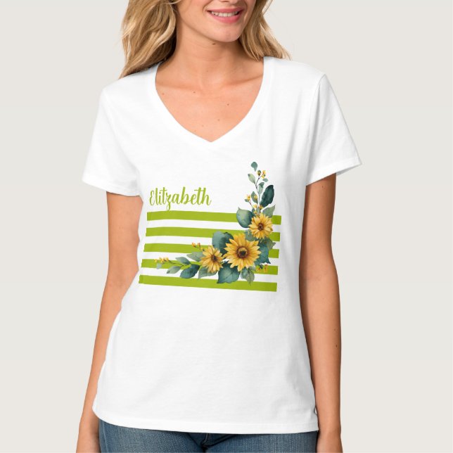 Camiseta animada de girasol (Anverso)