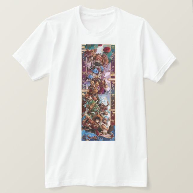 Camiseta animada Luffy inspirada - Tee de ventilad (Anverso del diseño)
