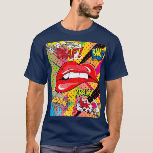 Camiseta Animado Lips de arte pop retro para artistas