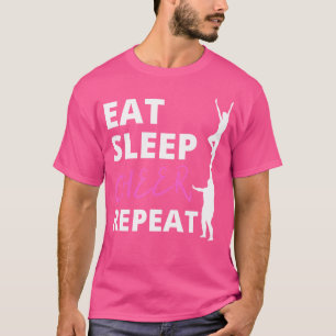 Camiseta Animador Eat Sleep Cheerled Repetir Cheerled