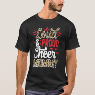 Camiseta Animadora Mamá Mayor Fan Impresión Leopardo Y Pom