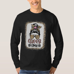 Camiseta Animadora Oma Leopardo Moño Desordenado Animadora 