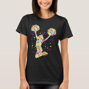 Camiseta Animadora Puntos Coloridos Animadoras Chicas Niños