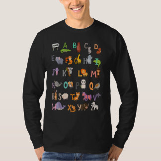 Camiseta Animal Alphabet ABCs Learning Kindergarten School 
