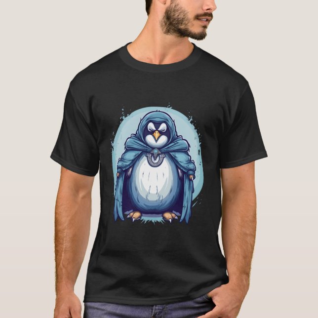 Camiseta Animal antártico Kawaii Coon Penguin Wizard (Anverso)