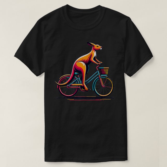 Camiseta Animal australiano ciclista Kangaroo (Diseño del anverso)