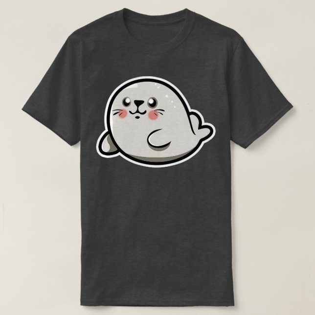 Camiseta animal chibi kawaii de foca de bebé (Diseño del anverso)