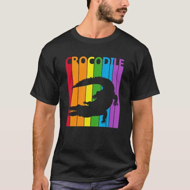 Camiseta Animal cocodrilo de arcoiris (Anverso)