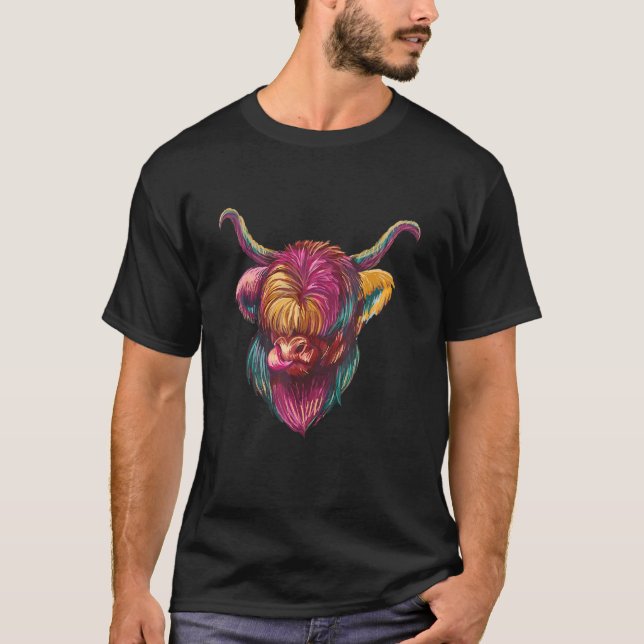 Camiseta Animal colorido de Cow Men's Farm (Anverso)