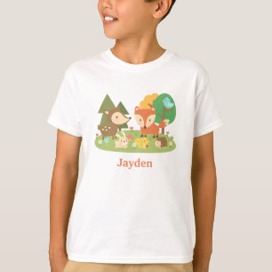 Camiseta Animal colorido lindo del arbolado para los niños