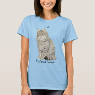 Camiseta animal con espíritu de gato