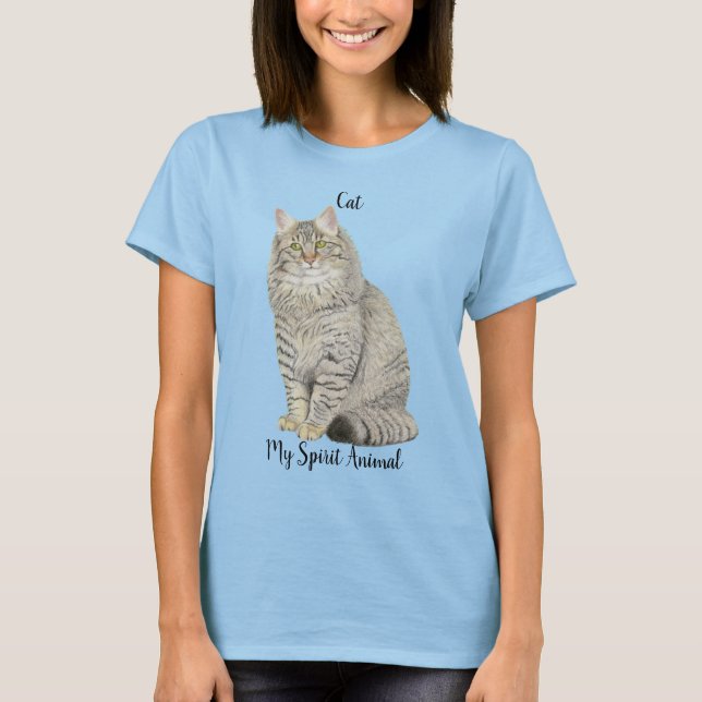 Camiseta animal con espíritu de gato (Anverso)