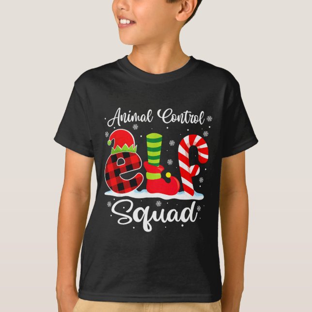 Camiseta Animal Control Elf Squad Christmas Officer Matchin (Anverso)