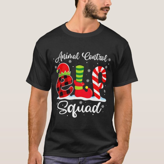 Camiseta Animal Control Elf Squad Christmas Officer Matchin (Anverso)