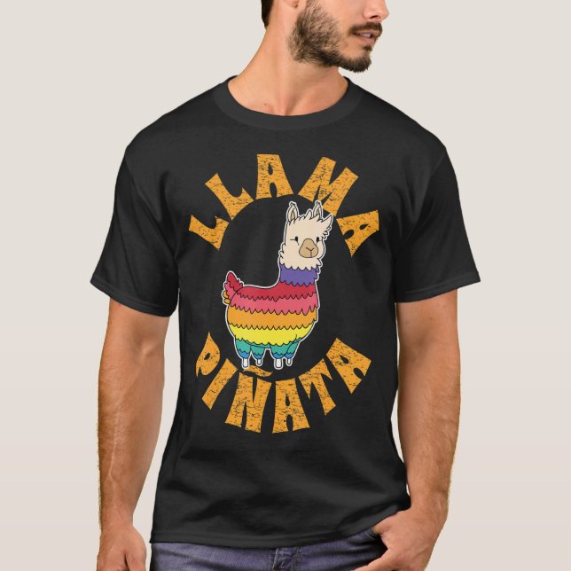 Camiseta Animal Cute Llama Pinata Para Hombres 3 (Anverso)
