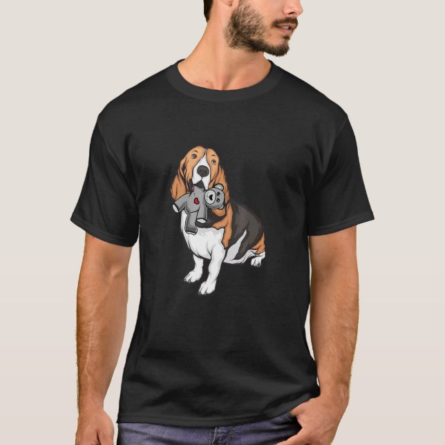 Camiseta Animal de Basset Hound Stuffed (Anverso)
