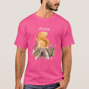 Camiseta Animal de bosque ardilla con nombre Anna amiga