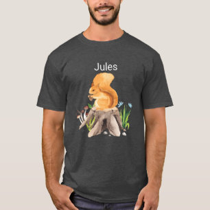 Camiseta Animal de bosque ardilla con nombre Jules vintage