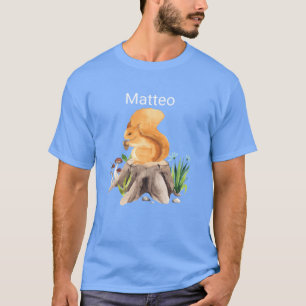 Camiseta Animal de bosque ardilla con nombre Matteo amigos