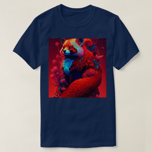 Camiseta Animal de Espíritu del Panda Rojo (Diseño del anverso)