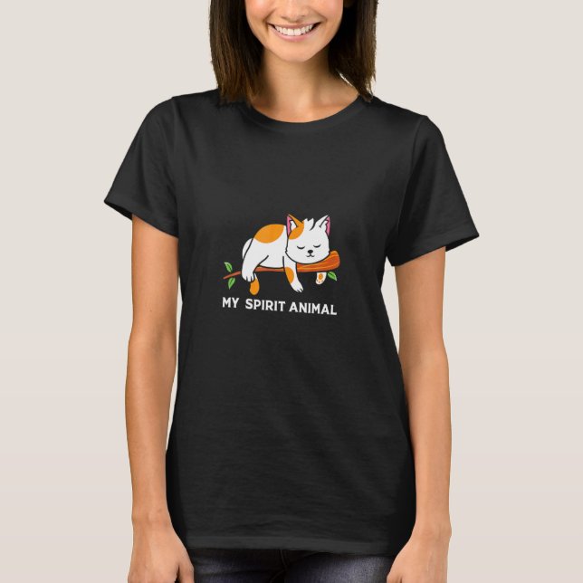 Camiseta Animal de espíritu flojo de gato lindo (Anverso)