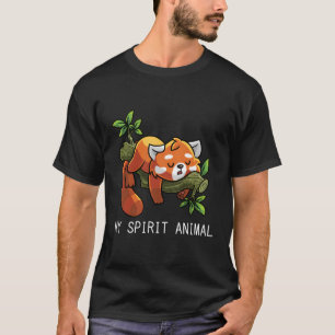 Camiseta Animal de Espíritu perezoso panda rojo