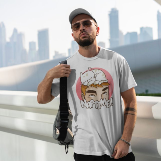 Camiseta Animal de gato durmiendo en el hombre (Subido por el creador)