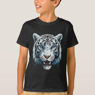 Camiseta Animal de gato salvaje de ojos azules de tigre bla