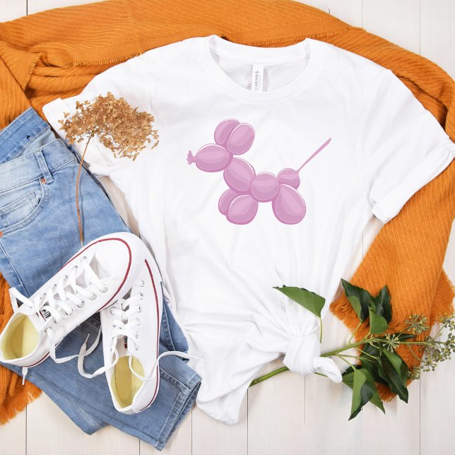 Camiseta Animal de globo rosa con perro (Subido por el creador)