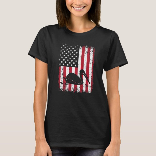 Camiseta Animal de la bandera norteamericana del retro vint (Anverso)