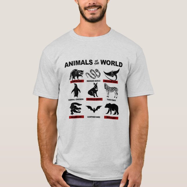 Camiseta animal de la basura del mundo panda peligro fideos (Anverso)