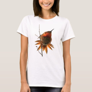 Camiseta Animal de la fauna del pájaro del colibrí floral