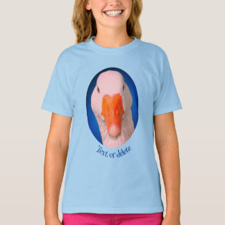 Camiseta Animal de la granja de la cara de la oca blanca pe